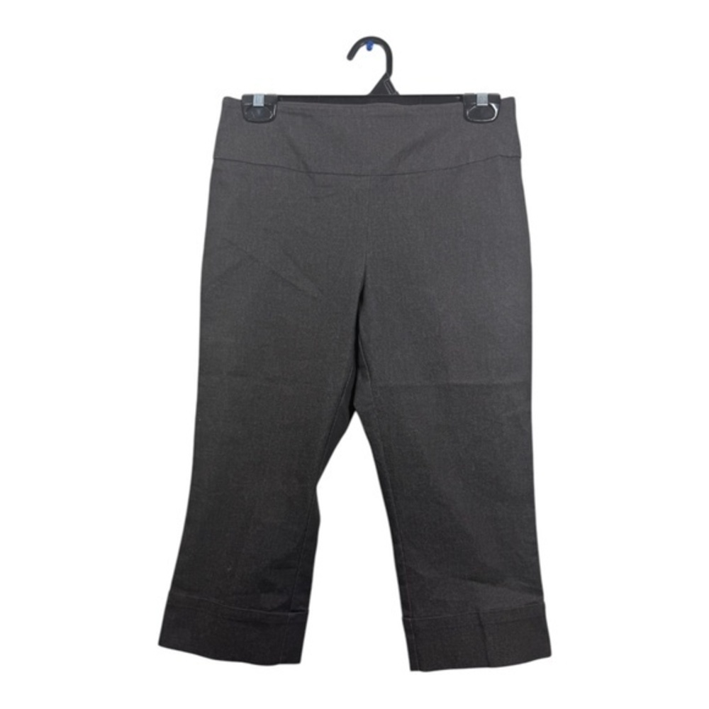 Reitmans Capri Pants Womens Petit 4 Grey Business Casual Flat Front Pull On Trou